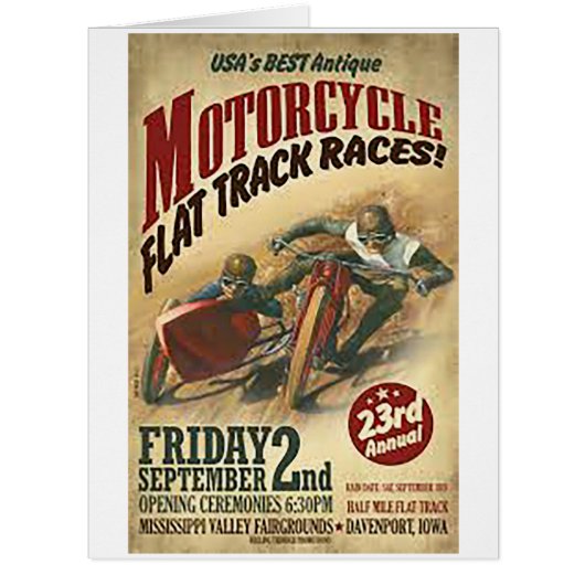 Motorcycle flat track races2 cards (Front)