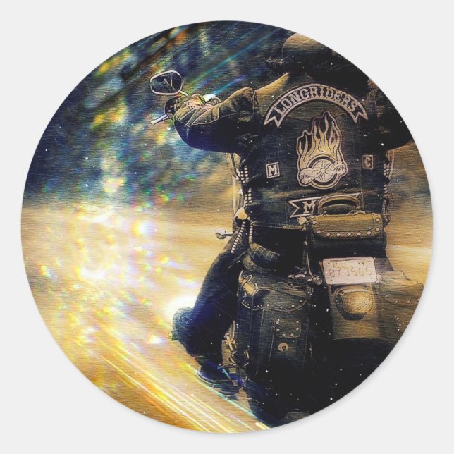 Motorcycle Flyer Classic Round Sticker (Front)