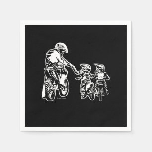Motorcycle FMX Motocross Biker Dad And Kids Dirt B Napkins