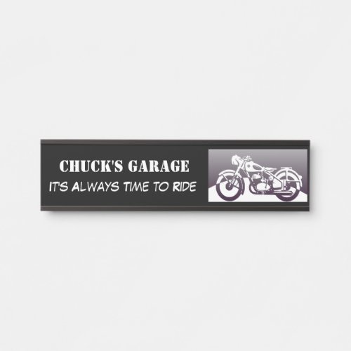 Motorcycle Garage Name Plate