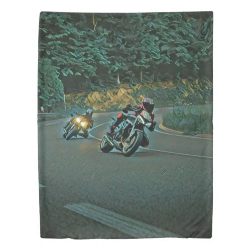 Motorcycle gift duvet cover