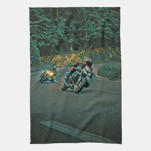 Motorcycle gift kitchen towel (Vertical)