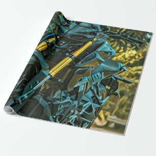 Motorcycle gift wrapping paper