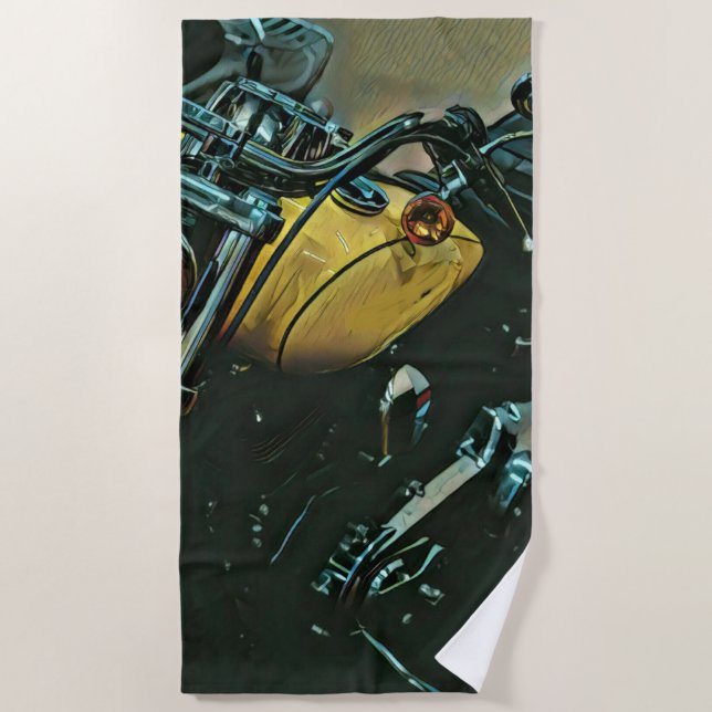 Motorcycle gifts beach towel (Front)