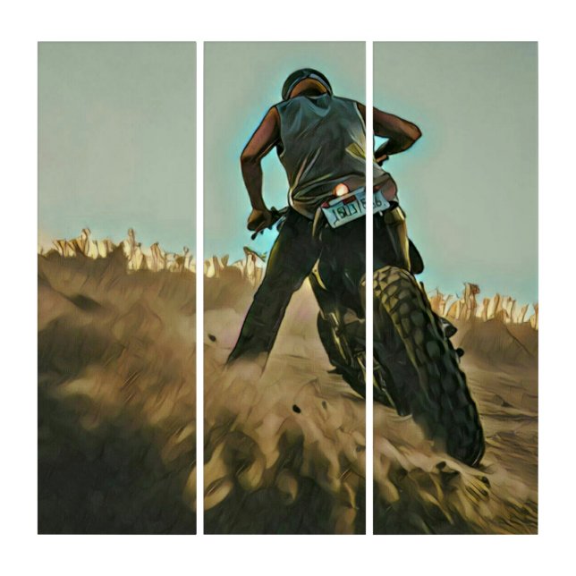 motorcycle gifts for dad triptych (Front)