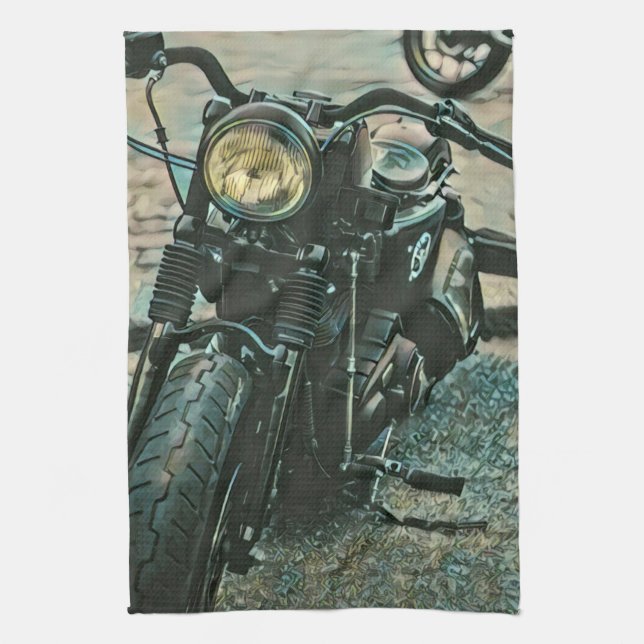 motorcycle gifts for him kitchen towel (Vertical)