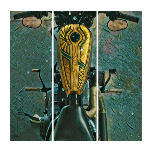 motorcycle gifts for him triptych