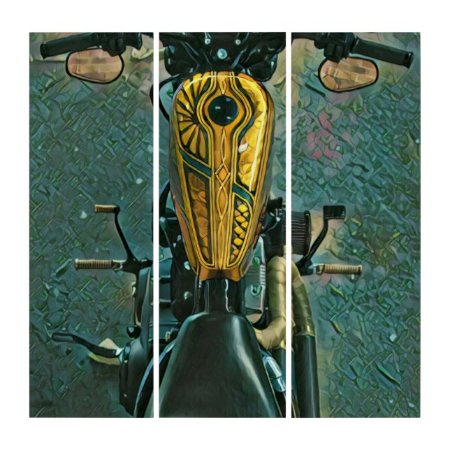 motorcycle gifts for him triptych (Front)