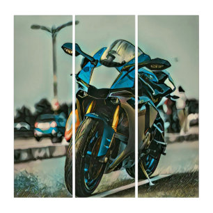 motorcycle gifts for him triptych