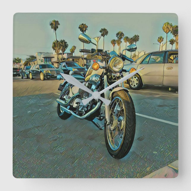 Motorcycle gifts square wall clock (Front)