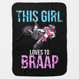 Motorcycle Girls Dirt Bike Women Motocross Braap Baby Blanket