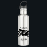 Motorcycle Gotta ride Custom Name Stainless Steel Water Bottle<br><div class="desc">Black motorcycle.  "gotta ride".  Custom Name.</div>