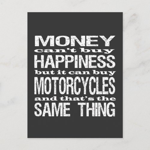 Motorcycle Happiness Quote Postcard