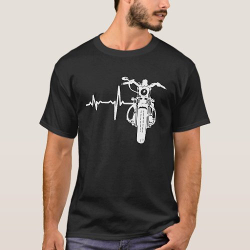 Motorcycle Heartbeat Cafe Racer Vintage Scrambler  T_Shirt