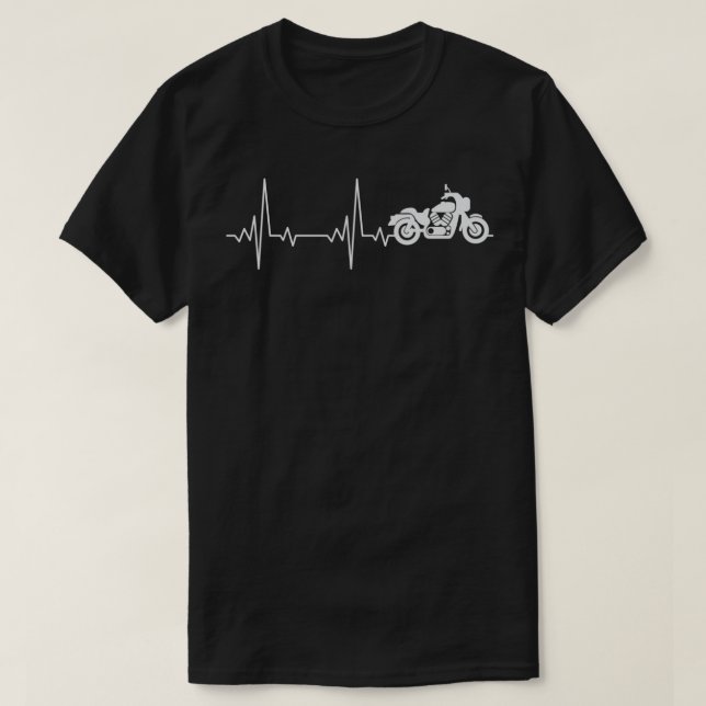 Motorcycle Heartbeat Gift Biker Gift I Love My Mot T-Shirt (Design Front)