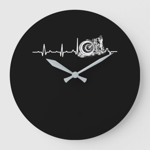 Motorcycle Heartbeat Large Clock