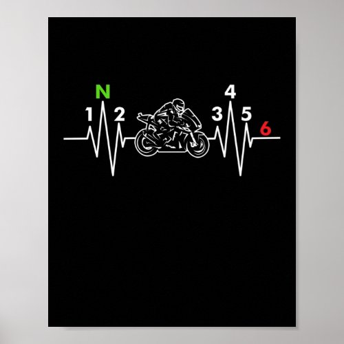 Motorcycle Heartbeat Poster