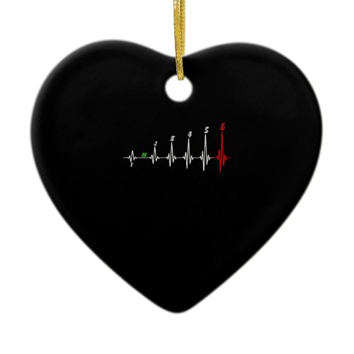 Motorcycle Heartbeat Speed Bike Motocross Ceramic Ornament