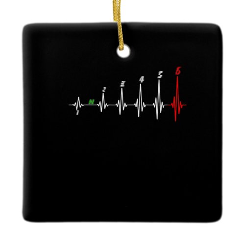 Motorcycle Heartbeat Speed Bike Motocross Ceramic Ornament
