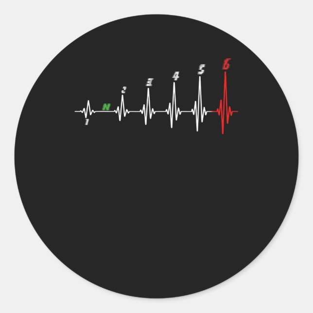 Motorcycle Heartbeat Speed Bike Motocross Classic Round Sticker (Front)