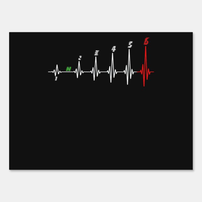 Motorcycle Heartbeat Speed Bike Motocross Sign (Front)