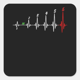 Motorcycle Heartbeat Speed Bike Motocross Square Sticker
