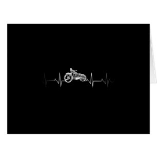 Motorcycle Heartbeat T-Shirt - I love my Motorcycl Cards