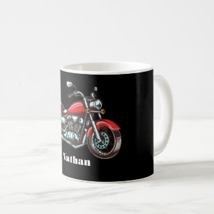 Motorcycle Illustration Personalized Coffee Mug