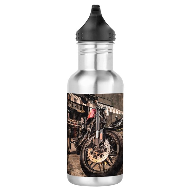 Motorcycle Illustration  Stainless Steel Water Bottle (Right)