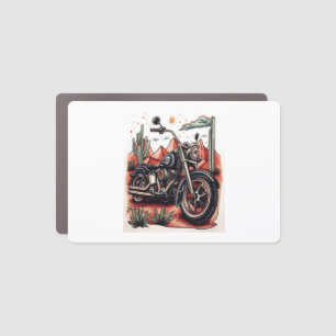 Motorcycle in Desert Cactus Western Set Car Magnet