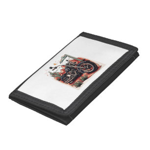 Motorcycle in Desert Cactus Western Set Tri-fold Wallet