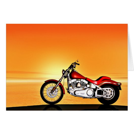 Motorcycle in the sunset. cards (Front Horizontal)