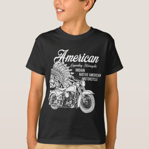 Motorcycle Indian native american bikers gift T_Shirt
