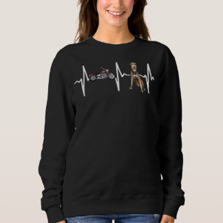 Motorcycle Irish Wolfhound Heartbeat Dog Sweatshirt