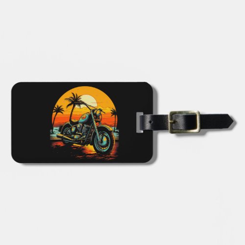 motorcycle_is_parked_beach_with_palm_trees luggage tag