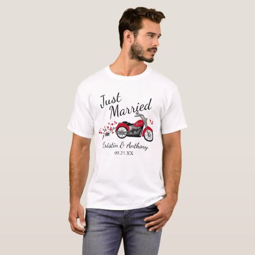 Motorcycle Just Married T_Shirt