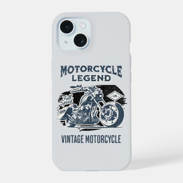 Motorcycle Legend Vintage Retro iPhone 15 Case (Back)
