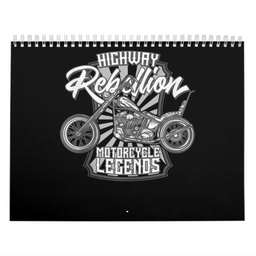 Motorcycle Legends On The Highway Art Gift Calendar