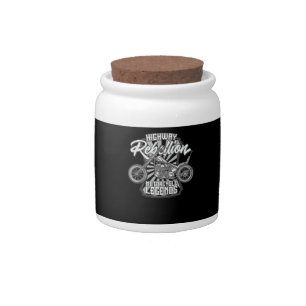 Motorcycle Legends On The Highway Art Gift Candy Jar