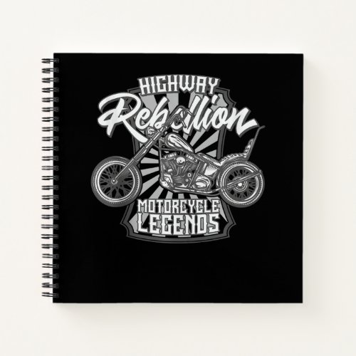 Motorcycle Legends On The Highway Art Gift Notebook