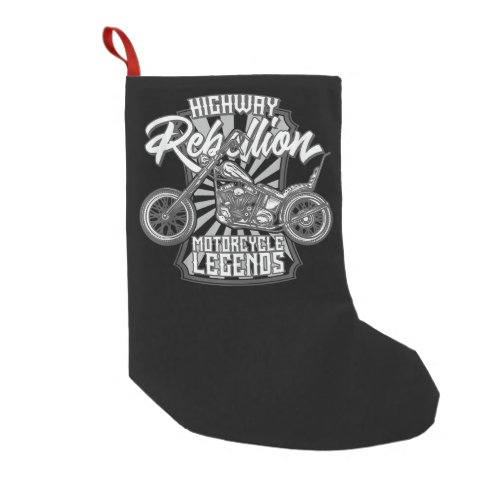 Motorcycle Legends On The Highway Art Gift Small Christmas Stocking