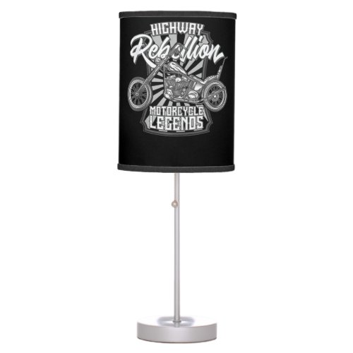 Motorcycle Legends On The Highway Art Gift Table Lamp