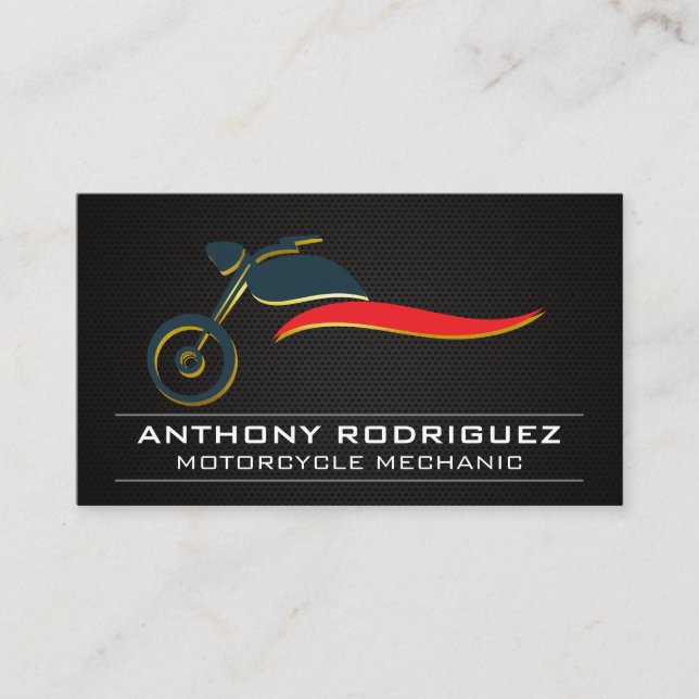 Motorcycle Logo | Carbon Fiber Business Card (Front)