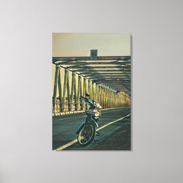 Motorcycle lover gift canvas print (Front)