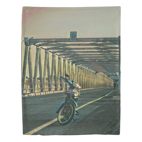 Motorcycle lover gift duvet cover