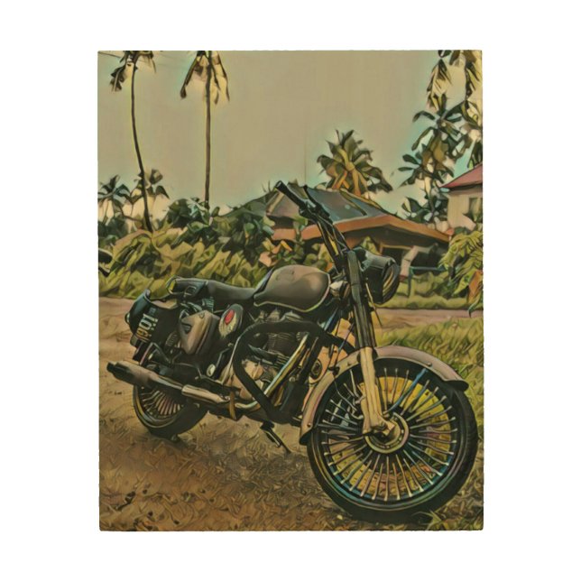 Motorcycle lover gift wood wall art (Front)