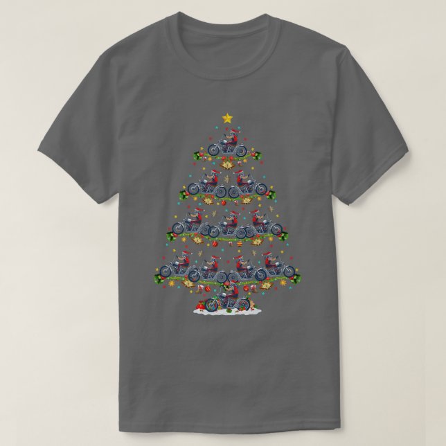 Motorcycle Lover Matching Santa Motorcycle Christm T-Shirt (Design Front)
