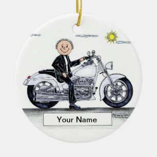 Motorcycle - Male Ceramic Ornament