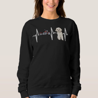 Motorcycle Maltese Heartbeat Dog Sweatshirt