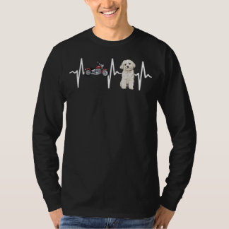 Motorcycle Maltese Heartbeat Dog T-Shirt